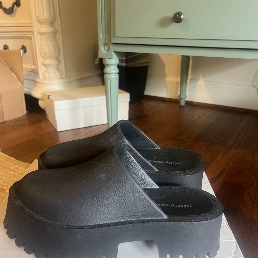 Jeffrey Campbell Black Platform Mules